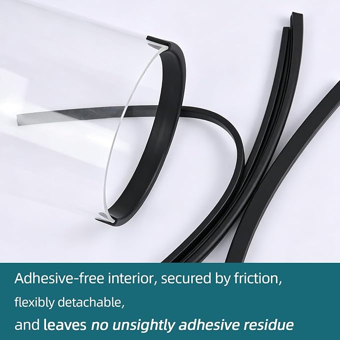 Rubber Edge Trim Black, U Channel PVC Plastic, Metal Sharp Edge Protector Fit for 0.09", Length 10 Feet (3.05 Meter)