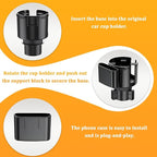 Car Cup Holder Expander, 2 in 1 Expandable Base Vehicle Cupholder Adapter with Phone Holder, Automotive Interior Water Bottle Insert Extender, Universal for SUV RV Truck