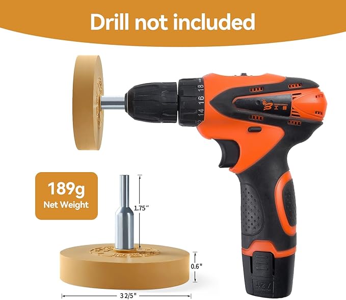 6 Pack Decal Remover Eraser Wheel Rubber Eraser Wheel for Drill Removes Car Stripes Vinyl Tapes and Graphics Rubber Eraser Wheel Tool Kit for Cars, RV, Motorcycles Sticker Remover Tool
