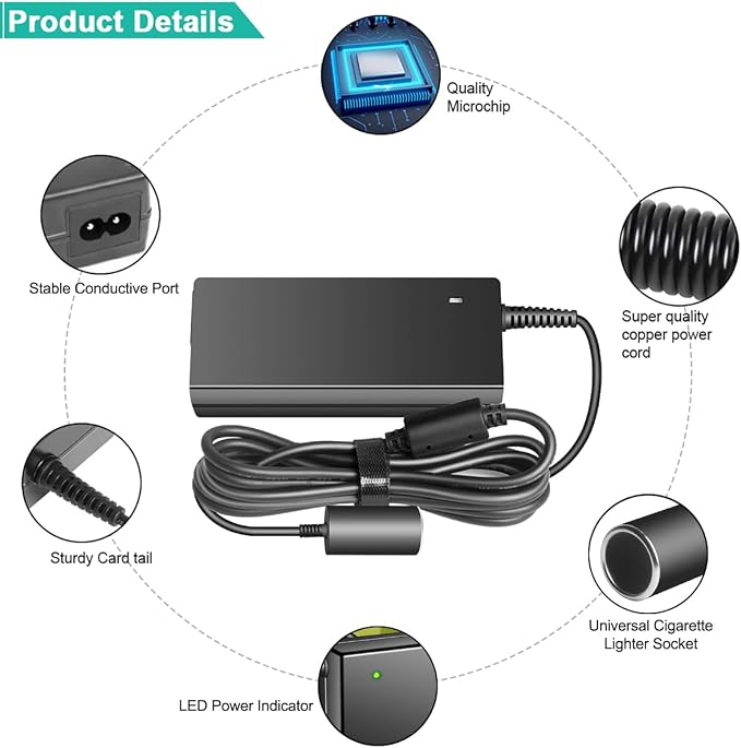110V AC to 12V DC Car Cigarette Lighter Socket Power Supply Adapter Converter for Car Refrigerator Cooler Air Pump Compressor Car Vacuum Cleaner Heated Seat Cushion Inflator & Other Car Devices