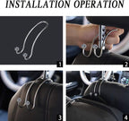 Auto Hooks Bling Car Hangers Organizer Seat Headrest Hooks Strong and Durable Backseat Hanger Storage Universal for SUV Truck Vehicle 2 Pack (Gey)