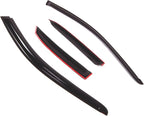 WD2-489 Dark Smoke 4 Pcs Set Window Visor (Outside Mount) Deflector Rain Guard Compatible with 2000-2004 Volvo S40