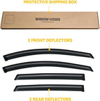 Window Visor for 2008-2017 Buick Enclave, Rain Guards Shields Vent Deflector Shade Wind Ventvisor Dark Smoke 2009 2010 2011 2012 2013 2014 2015 2016, Tape-On, 4PCS