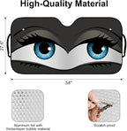 Big Eyes Foldable Windshield Snow Cover, Reflective Accordion Car Windshield Snow Cover, Sun Visor for Car Windshield, Ultimate Heat & UV Protection, Suitable for Most Cars, 54" L x 27.6" W