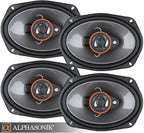 AS268P Loudspeakers 2 Pairs of 6X8 350W Max 3-Way Speakers 4 Ohms Premium Quality Audio Door Speakers for Car or Truck Stereo Sound System