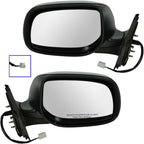 2 Piece Driver and Passenger Side Mirror Assembly Set Electric Adjustment Non-Heated No Memory Black Compatible with 2007-2011 Toyota Yaris Hatchback TO1320230 TO1321230