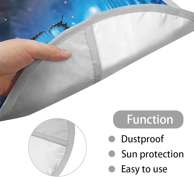 Blue Butterfly Car Steering Wheel Sun Shade Cover Anti-Heat Steering Wheel Accessories 17 inch Auto Steering Wheel Sun Shield Universal Fit for Most Cars SUV Trucks Van