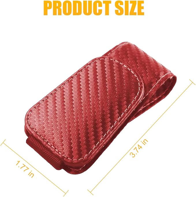 Sunglasses Holders for Car Sun Visor, Leather Eyeglasses Hanger Mounter, Magnetic Glasses Holder and Ticket Card Clip, Auto Interior Accessories Universal for SUV Pickup Truck