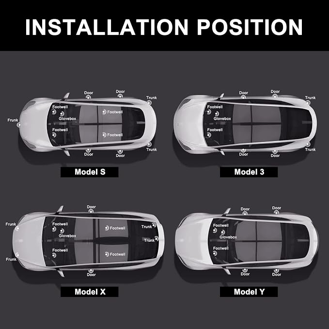 4 Pcs Interior LED Lights Bulbs Kit Compatible with Tesla Model 3, Y, X, S, Super Bright Replacement Light Bulbs for Footwell, Door Puddle, Trunk, Frunk - for Tesla Accessories (Pink)