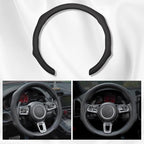 Nappa Leather Car Steering Wheel Cover Non Slip Vehicle Steering Wheel Cover Trim Protector, Quick Install Comfy Automotive Interior Decor, Universal fit 14½ to 15 inches Car Pickup SUV