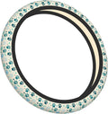 Teal Paw Print Steering Wheel Cover, 15 Inch Universal Fit Neoprene Steering Wheel Protector, Anti-Slip & Breathable Car Interior Accessory, Durable Auto Wrap for Women and Men, Fits Most Vehicles