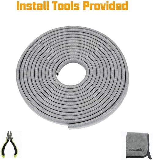 16.4ft(5m) Car Door Edge Guards Light Gray– Fits Most Vehicles, No Glue, U-Shaped, Built-in Metal Clips, Scratch and Chip Resistant – Reduces Dings in Parking Lots