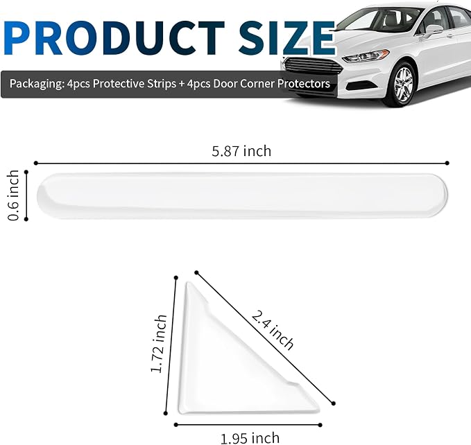 8PCS Transparent Car Door Edge Guards Kit,Anti-Collision & Anti-Scratch Car Door Edge Protector,Self-Adhesive Cars Doors Corner Protector Automotive Exterior Accessories