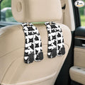 Cute Black Cat Car Seat Back Storage Headrest Hooks for Purses & Bags – 2PCS PU Leather Dual Metal Hooks, Backseat Organizer Accessories