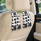 Cute Black Cat Car Seat Back Storage Headrest Hooks for Purses & Bags – 2PCS PU Leather Dual Metal Hooks, Backseat Organizer Accessories