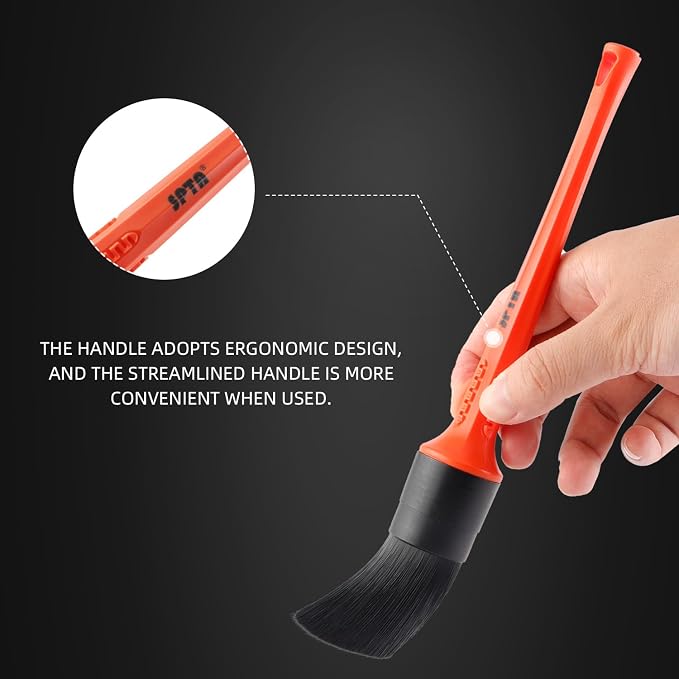 8Pcs Wheel & Tire Brush Car Detailing kit, Easy Reach Wheel and Rim Brush, 5pcs Detailing Brushes, Short Handle Cleaning Brush, 1pc Microfiber Cleaning Cloth, Great to Clean Dirty Tires