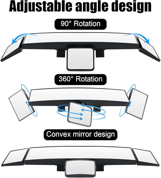Interior Rearview Mirror, Baby Mirror for Rear Facing Infant, Universal Panoramic Rear View Accessories, Wide Angle Reduce Blind Spot Effectively for Car