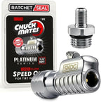 SKÖG Chuck Mates Platinum 1/4" F-NPT Quick-Connect Tire Air Chuck with 8mm Adapter (Open Flow) for Trigger-Type or Portable Tire Inflators