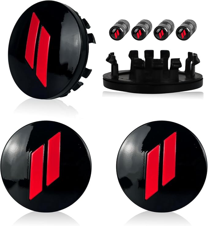 4pcs Wheel Center Cap 63mm/2.5 inches Slash Covers Hub Cap Compatible with Dodge Charger Challenger Durango Hornet Dart R/T SRT Magnum Nitro Journey Caliber Avenger and Ram (red)