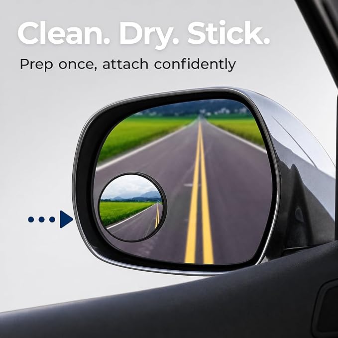 6-Pack Convex Blind Spot Mirrors 2 Inch Wide Angle Adhesive Car Side Rear View Mirror for Enhanced Safety