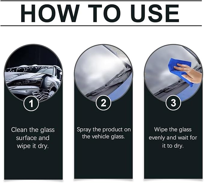 Anti-Fog & Water Repellent Spray, Anti-Fog Car Defogger Glass Cleaner Spray, Glass Coating For Windshield, Water Repellent Sprays for Windows, Windshields, Mirrors (2pcs)