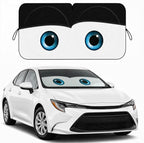 Car Windshield Sun Shade, Universal Fit Compact Sedan SUV, Classic Black | 59 x 27.5" Car Sun Visor, Foldable Front Window Sunshade, UV Heat Protection, Cute Eyes Series