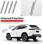 4 PCS Silicone Car Door Edge Guards, Self Adhesive Car Door Protector, Anti-Collision Crash Scratch Strips Protector, Auto Accessories Decorative Strip for Sedans Trucks SUVs (Gray)