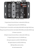 Crx4 Electronic 4 Way Crossover Rca Channels 8 Volts Rms Car Audio Processor Stereo Equalizer Great for Low/High with Bass Boost, Compact Size