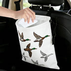 Wild Ducks Car Trash Bag - Waterproof Car Trash Bag Hanging Leakproof Car Garbage Bag - Washable Reusable Trash Bag for Car Interior Hanging Organizer Storage Vehicle Travelling Camping