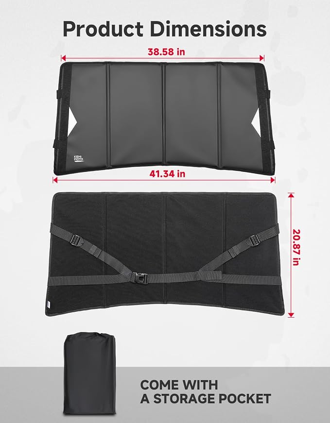 Thick Glass Windshield Cover Transport Protector Compatible with 2014-2023 RZR XP 1000 | Large Size Waterproof Sunshade Snow Dust Reduction Easy-Installation With 10mm EVA foam Soft plush inner lining 800D fabric