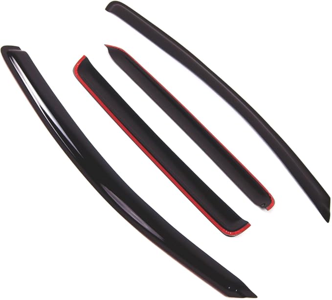 WD2-628 Dark Smoke 4 Pcs Set Window Visor (Outside Mount) Deflector Rain Guard Compatible with 2007-2012 Dodge Caliber
