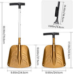 Snow Shovel, Collapsible Aluminum Alloy with Ice Scraper Brush - Portable Folding Shovel for Camping, Car Emergency, Winter Outdoor - 25.98" Lightweight Durable Design (Coyote Brown)