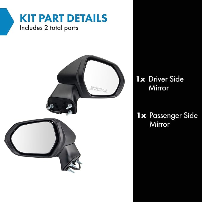 Power Side Mirror Set Driver & Passenger Paint to Match Manual Fold Compatible with 2020-2024 Toyota Corolla Sedan TO1320391 TO1321391