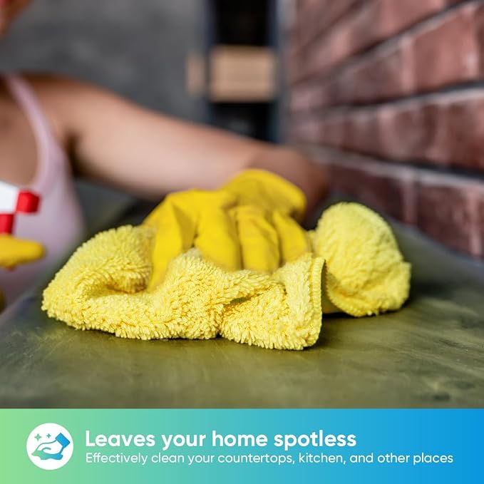 Yellow Microfiber Cleaning Cloth, 12 Pack Premium Microfiber Towels for Cars, Lint Free, Highly Absorbent, Reusable Cleaning Rags for Car, Household, Kitchen, Window, 11.5"X11.5"