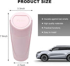 Car Trash Can with Lid, Mini Car Garbage Bin Leakproof Cup Holder Trash Can, Multipurpose Organizer Door Pocket Trash Cup Fits Auto Home Office, Universal Garbage Can (Pink)