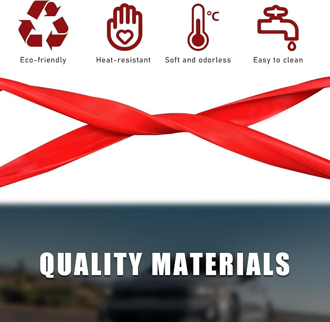 Car Rear View Mirror Protector Frame, Silicone Auto Rearview Edge Protection Cover Compatible with Model 3 Model Y, Interior Rear View Trim Frame Decoration, Car Accessories (Red)