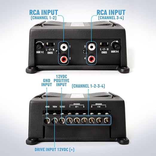 Banda Audiopart BD-400.4 4 Channel Amplifier Car Audio - 400W RMS Full Range 4 Channel Amp for Door Speakers, Mini Car Amplifier, Multi-Speaker Systems, Small 4 Channel Amp