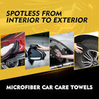 Black Microfiber Cleaning Cloth 400 Pack, 11.5 x 11.5 inch Bulk Shop Towels | Reusable Cleaning Rags for Cars, Kitchen, Window, Garage and House, Ultra Absorbent, Lint Free, Streak Free