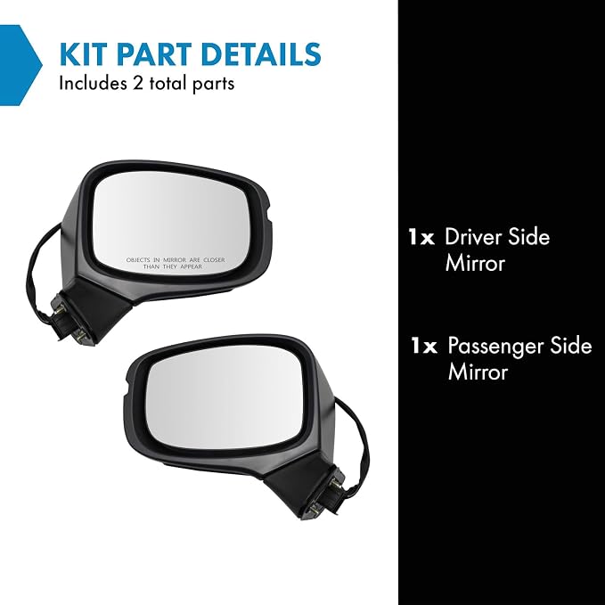 Driver & Passenger Side Power Heated Memory Paint to Match Mirror Set Manual Folding Compatible with 2018-2023 Honda Odyssey HO1320321 HO1321321