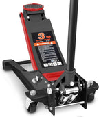 DNA Motoring Floor Jack 3 Ton (6000 lbs) Capacity, Fast Lift Service Jack Low Profile Steel Heavy Duty Hydraulic Car Jack, Lifting Range 3"-20", Black, TOOLS-00475-BK
