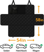 fidozen Dog Car Seat Cover, Universal Fit, Waterproof, Breathable, Machine Washable, Pet Hammock with Storage Pocket, (Black, Standard)