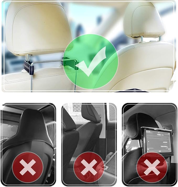 2 in 1 Car Steering Wheel Tray / Back Seat Headrest Tray for Eating Food Drink and Writing Laptop Work, Black Car Desk