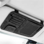 Car Sun Visor Organizer, Multi-Pocket Vehicle Sun Visor Storage Pouch with Sunglasses Clip, Auto Interior Sunshade Eyeglasses Card Holder Organizers, Universal for SUV Sedan Truck (Black)