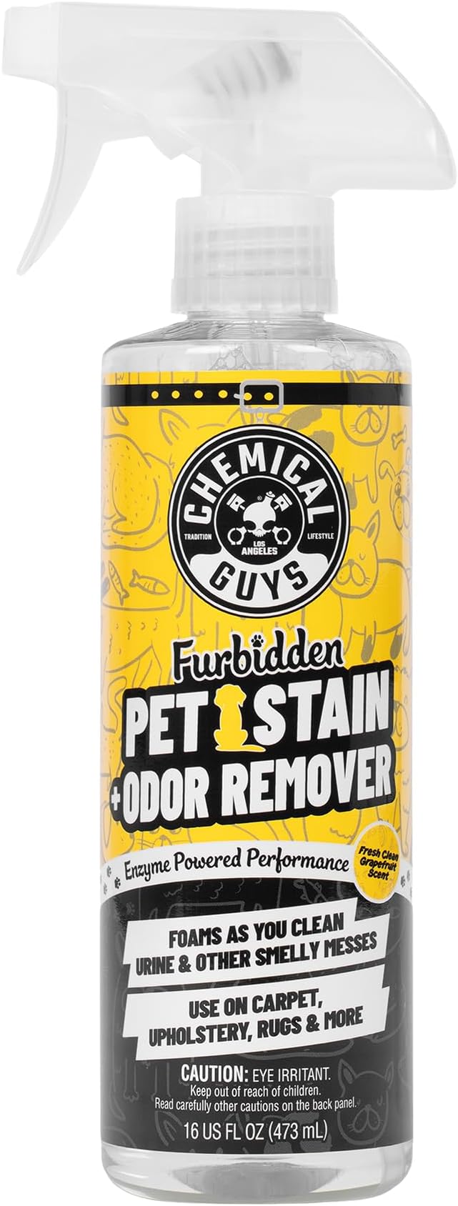 Furbidden Pet Stain Remover for Car & Home, Carpet & Upholstery Cleaner, Eliminates Pet Odors & Stains from Urine & Vomit, Multi-Surface Pet Odor Neutralizer - 16 oz