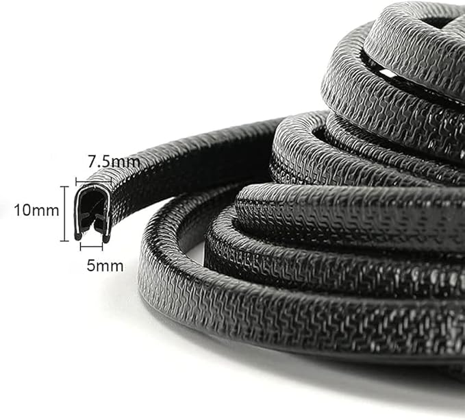98.4ft (30m) No Glue Car Door Edge Guards Black | Stop parking lot dings, U-shaped rubber, fits sedans trucks SUV, fade-resistant, protect against paint chips & scratches