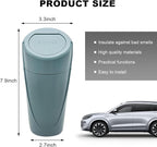 Car Trash Can with Lid, Mini Car Garbage Bin Leakproof Cup Holder Trash Can, Multipurpose Organizer Door Pocket Trash Cup Fits Auto Home Office, Universal Garbage Can (Black Green)