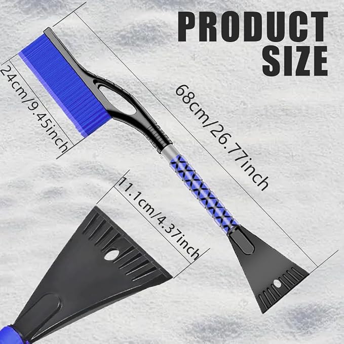 Snow Brush and Ice Scrapers for Car Windshield, Car Scraper Snow Clearing Brush, 2-in-1 Detachable Snow Removal Tool with Ergonomic Foam Grip Winter Accessories for Cars, Trucks, SUVs