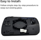Right Passenger Side Heated Blind Spot Convex Mirror Glass Replacement For 2019 2020 2021 Dodge Ram 1500 - Power Heated, Blind Spot, with Backing Plate, Replace 68402036AA 68402037AA
