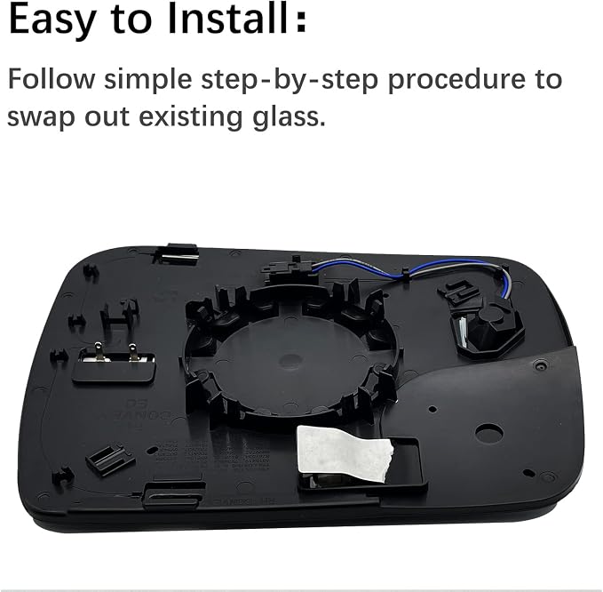 Right Passenger Side Heated Blind Spot Convex Mirror Glass Replacement For 2019 2020 2021 Dodge Ram 1500 - Power Heated, Blind Spot, with Backing Plate, Replace 68402036AA 68402037AA