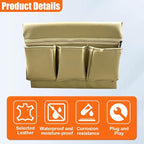 Car Window Armrest Storage Box, Leather Car Side Door Armrest Organizer Storage Bag with Multiple Pockets, Universal Comfortable Elbow Rest Pad Cushion for Auto Interior Accessories (Beige)